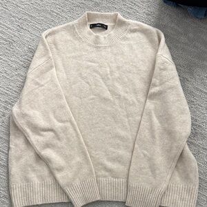 Mango women’s  Cream Crewneck Sweater